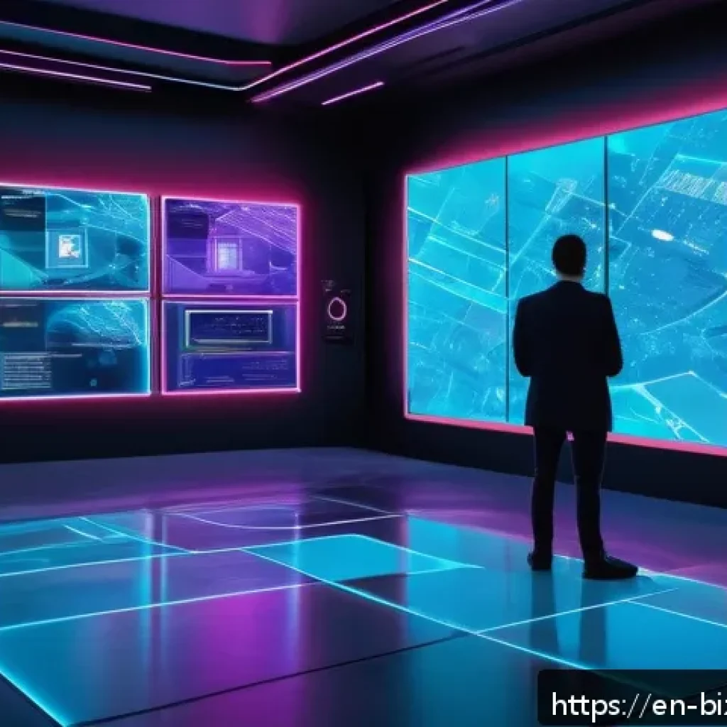 NFT로 수익 창출하기 위한 팁 - A futuristic digital art gallery showcasing diverse NFT collections, featuring holographic displays ...